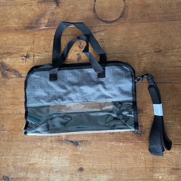 Crossbody Organizing Tote - charcoal and heavy PVC - Picture 2 of 15